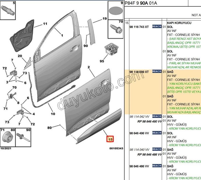 CITA SUS KAPI ON R P30082 P50082 KROM YOK