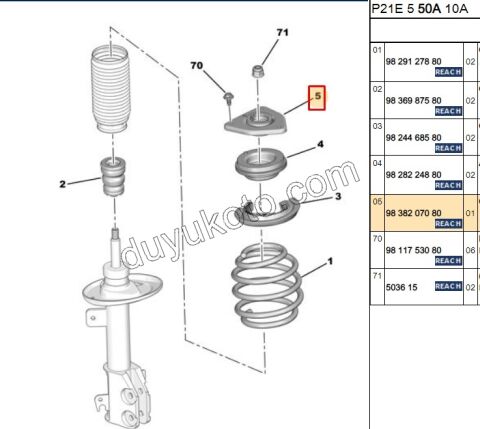 Ön Amortisör Üst Takozu P2082 CRSF AMI