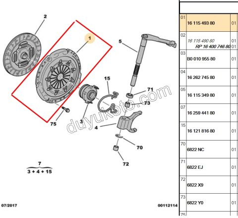 TEK DEBRIYAJ BASKISI P108 C12 1.0CC BENZIN