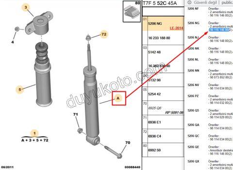 Arka Amortisör P3081 C42 P307