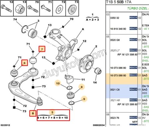 Salıncak Sağ P206 TU3A AL4