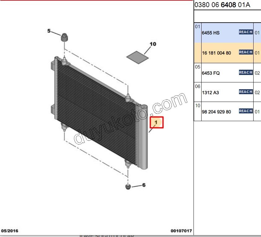Klima Radyatörü EXP3 P807 2.0HDI 8V