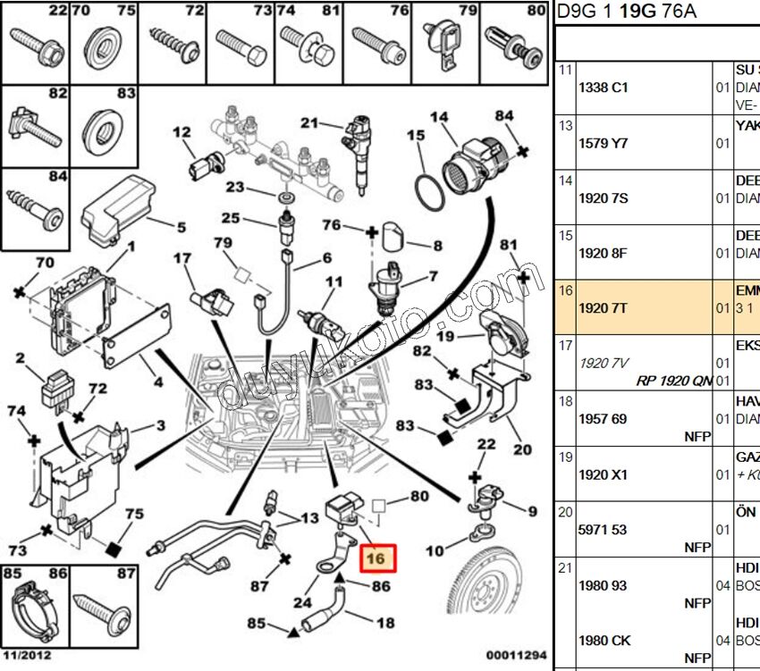 Emme Manifolt Basınç Sensörü (Map Sensörü)   1.4HDİ Euro4 02/11 DW10 8V DW12