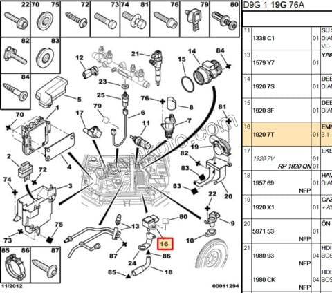 Emme Manifolt Basınç Sensörü (Map Sensörü)   1.4HDİ Euro4 02/11 DW10 8V DW12