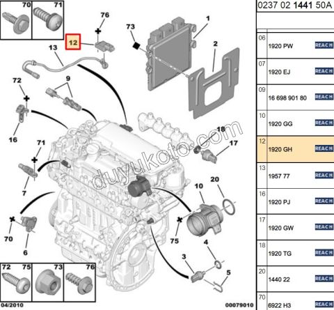 SENSOR EMME MANI BASINC ALICI MAP 1.4HDİ Euro4 02/11 DW10 8V DW12 1920.7T