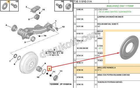 PUL ARKA PORYA RULMAN DIS P206