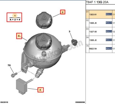 Radyatör Ek Depo 1.6THP 150HP/156HP P30081 P50081 SENSOR+ Kapaklı