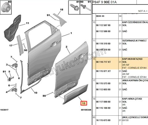 CITA SUS KAPI ARKA L P30082 KROM YOK