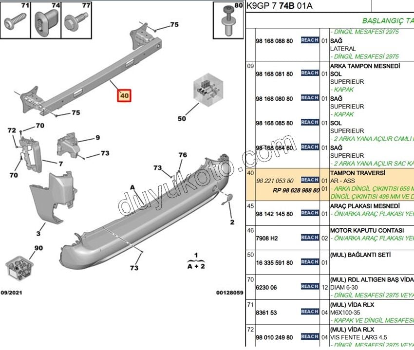 DARBE EMICI ARKA TAMPON IC DEMIR PRT4 CMBE