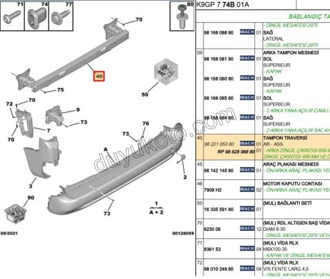 DARBE EMICI ARKA TAMPON IC DEMIR PRT4 CMBE