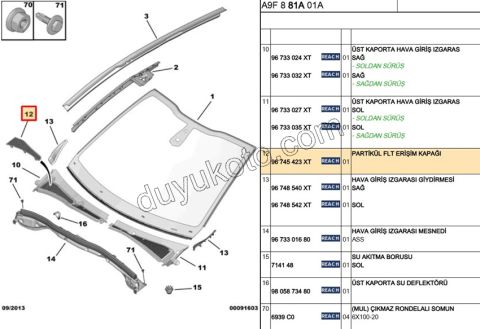 Polen Filtre Kapağı P2081 ON IZGARADA