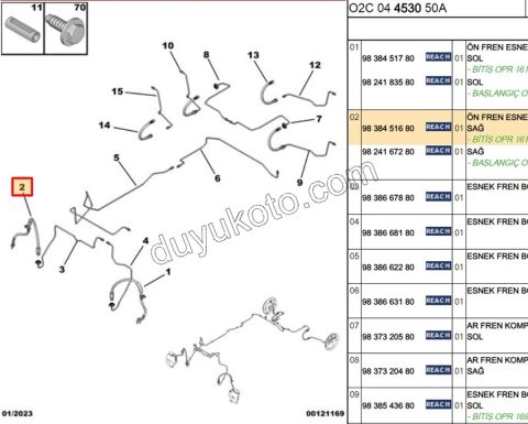 Fren Hortumu Ön Sağ AMI