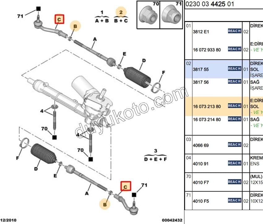 Sol Rot Başı P1007 C2 C31 C32