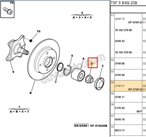 SOMUN ARKA PORYA P207 P307 P308 PRT3 P301