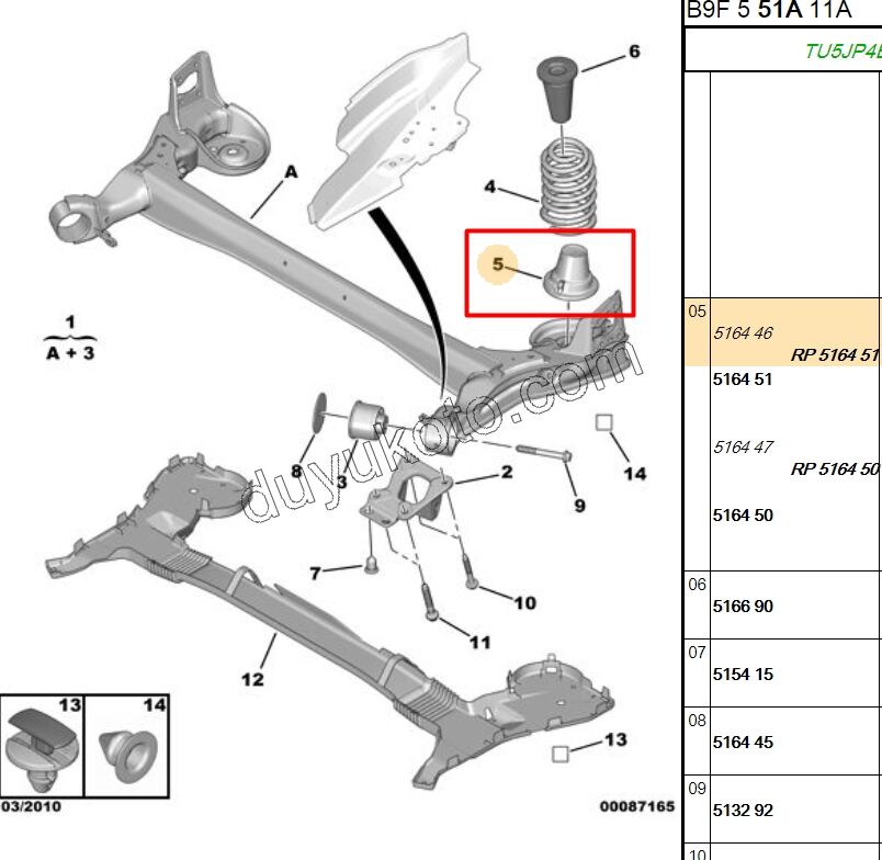 Arka Helezon Alt Takoz PRT3