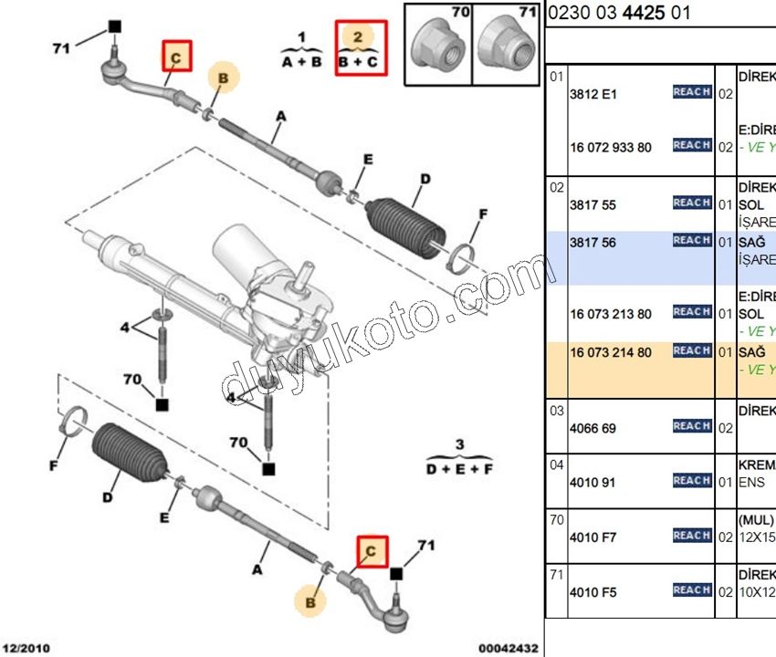 Rot Başı Sağ P1007 C2 C31 C32