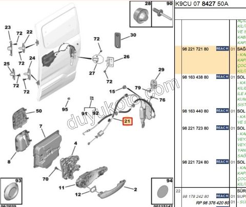KILIT SURGULU KAPI IC R PRT4