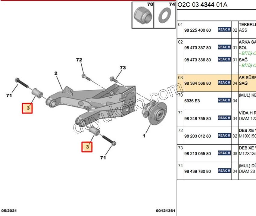 Arka Salıncak Burcu X 4AD AMI