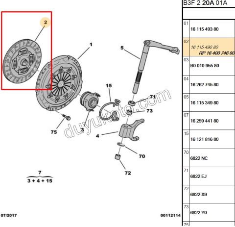 TEK DEBRIYAJ BALATA P107 P108 C12 1.0CC