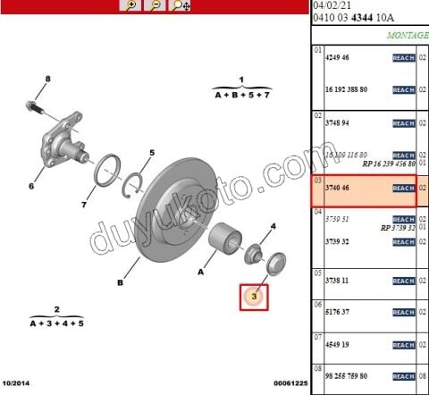 Arka Porya Toz Kapağı P207 P301 P307 P308 PRT