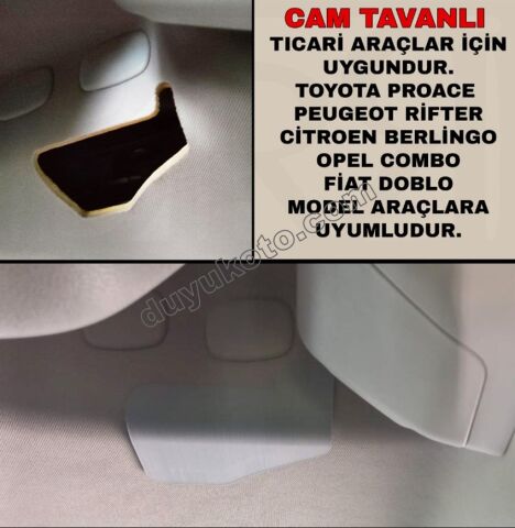 Partner Berlingo Combo Cam Tavan Arka Bölme Kapağı 2017>