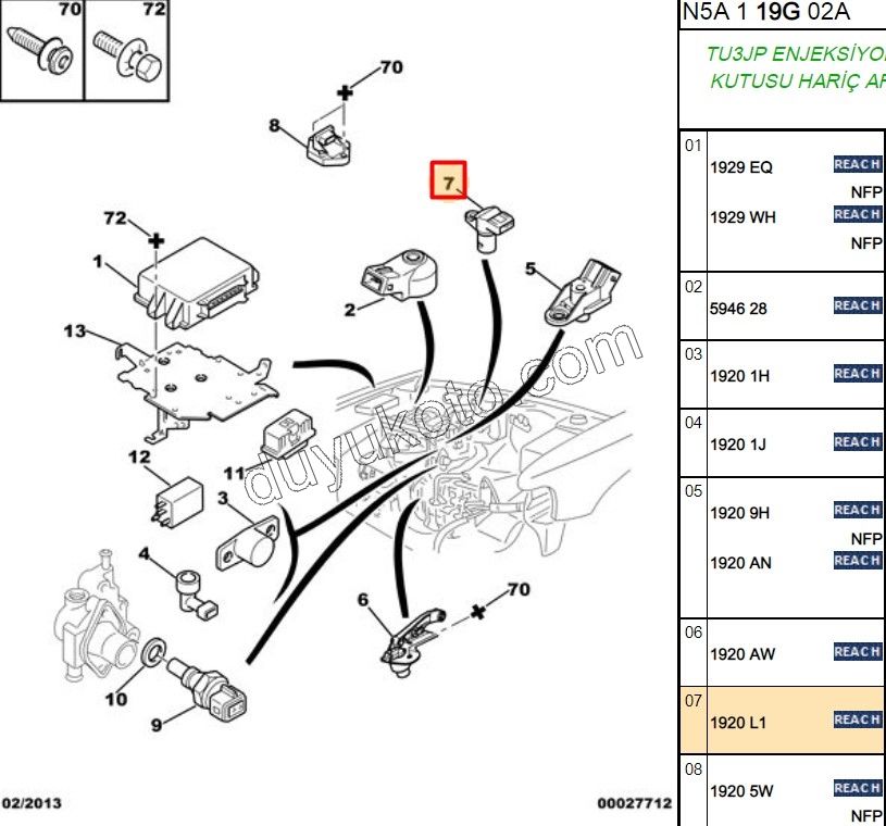 SENSOR EKSANTRIK 3PIN TU3JP XU10J4RS