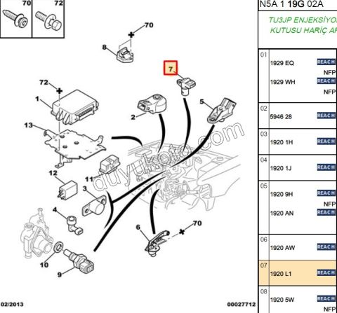 SENSOR EKSANTRIK 3PIN TU3JP XU10J4RS