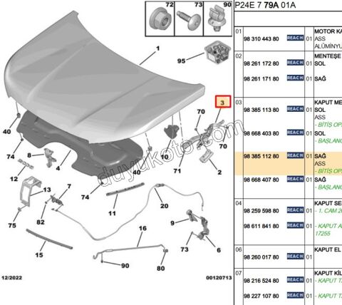 MENTESE MOTOR KAPUT R P20082