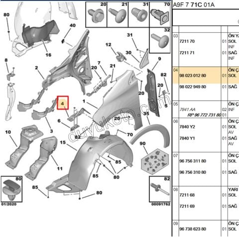 SAC ON CAMURLUK BAGLANTI AYAK L P2081