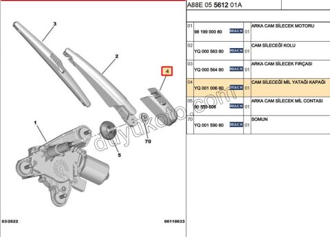 Arka Cam Silgi Kolu Kapağı C3AIR SILGI KOLU