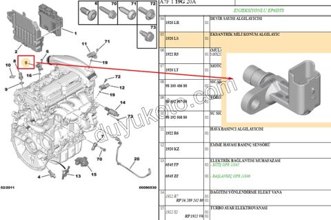 SENSOR EKSANTRIK KONUM EP3 1.6VTi 120HP V758809580