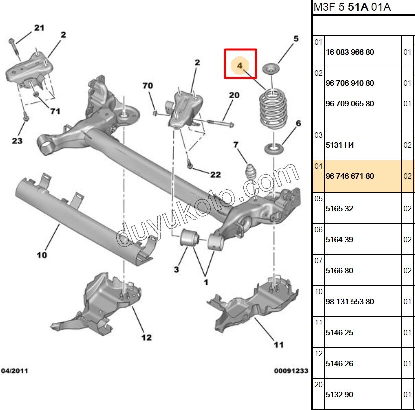 Arka Helezon P301 1.6HDİ Euro5