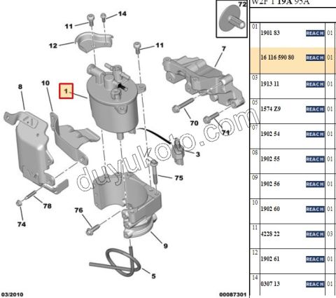 Komple Mazot Filtresi DW12 2.2HDI