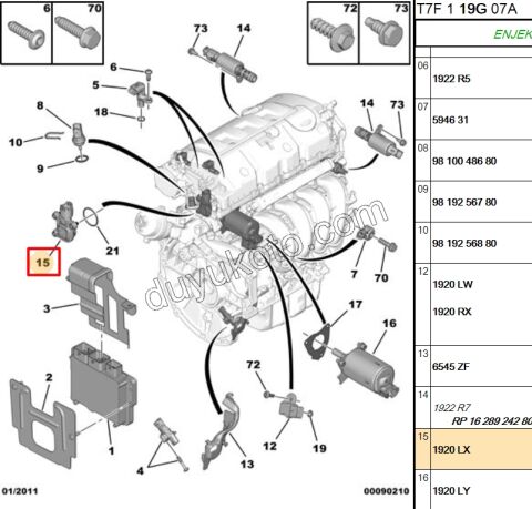 SENSOR EKSANTRIK KONUM EP3 1.6VTi 120HP 11377541677 V754167780
