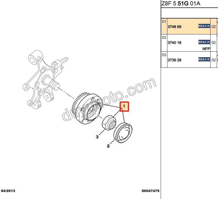 Arka Teker Rulmanı (Poryalı) P607 3.0 V6 Benzinli