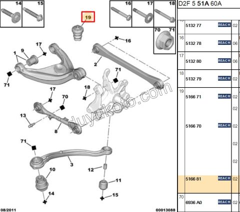 Arka Süspansiyon Dayama Takozu P407 DV6