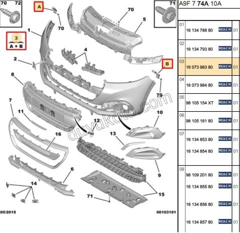 AYAK ON TAMPON YAN BAGLANTI TK P2081