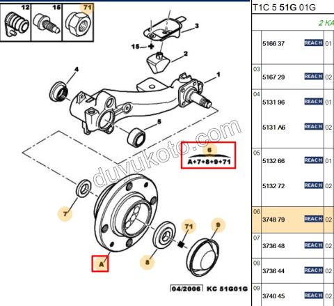 Arka Teker Rulmanı (Poryalı) YM P206 ABS+ (DISK)