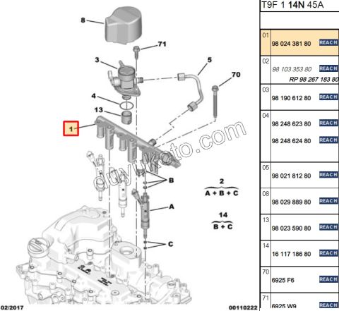 RAMPA ENJEKTOR 1.2CC 130HP TEK