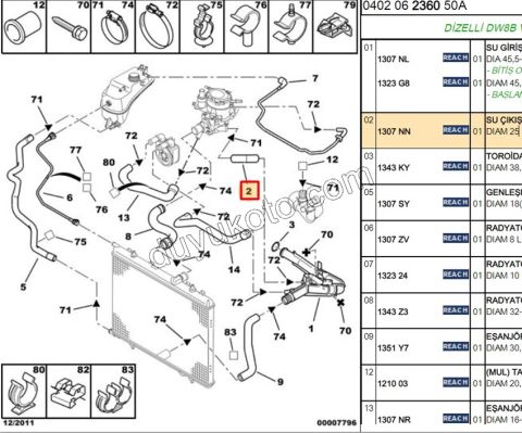 HORTUM BAYPAS 1.9D, 1998/2003 8.5CM
