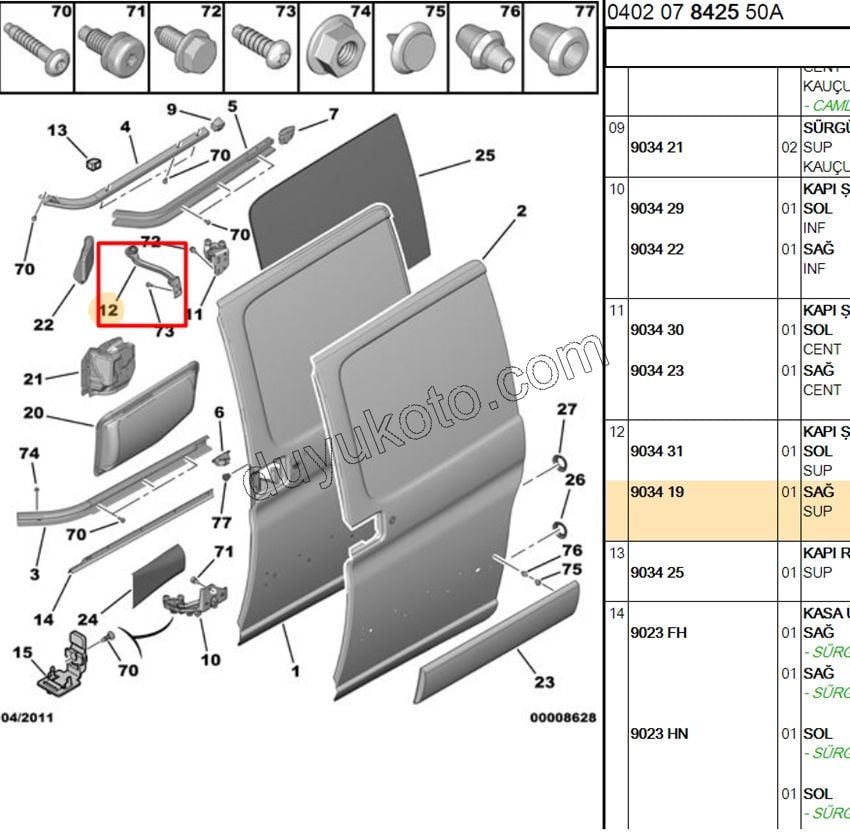 MAKARA SURGULU KAPI UST R PRT1 PRT2