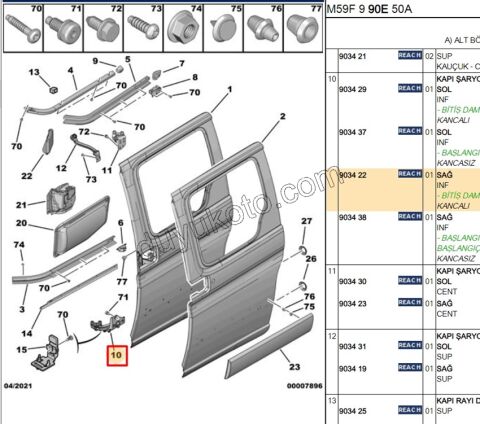 MAKARA SURGULU KAPI ALT R PRT1 PRT2 KANCA+