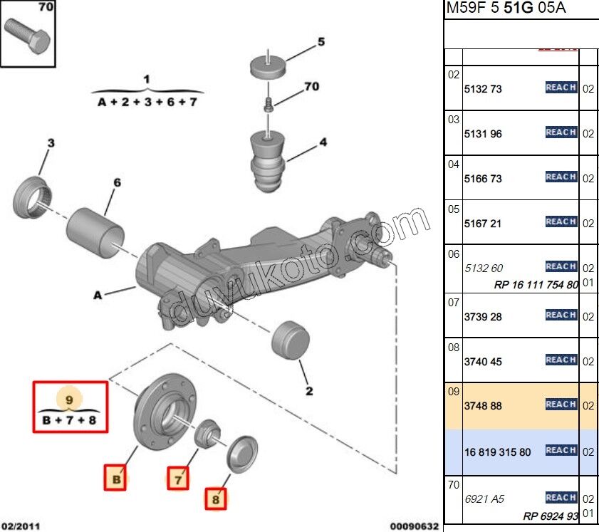 Arka Teker Rulmanı (Poryalı) PRT2 ABS+