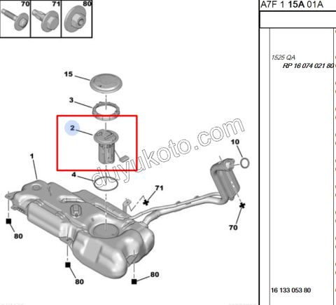 Benzin Pompası ve Şamandırası (Komple) P207 C3PC ET3J4 1.4İ YM