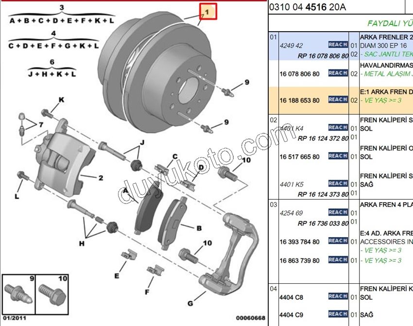 Fren Diski Arka Adet (X2) BXR3 20Q