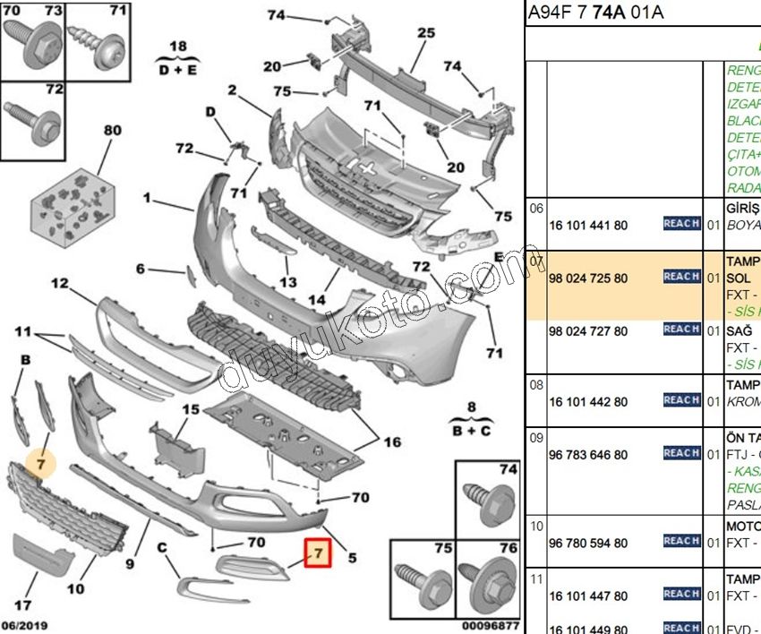 CERCEVE KAPAK ON TAMPON SIS FAR L P20081 SIS--