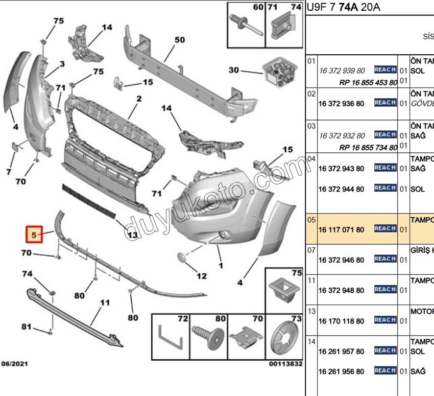 DEMIR ON TAMPON ALT INCE BXR3MQ