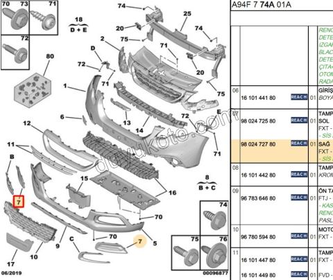 CERCEVE KAPAK ON TAMPON SIS FAR R P20081 SIS--