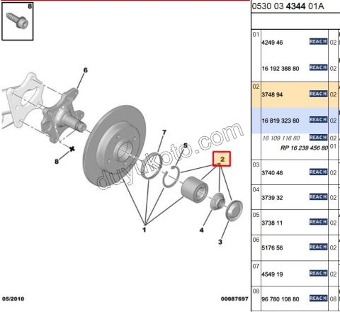 Arka Teker Rulmanı PRT3 P3081