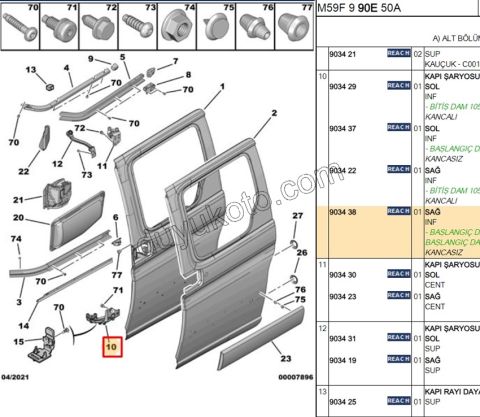 MAKARA SURGULU KAPI ALT R PRT1 PRT2 KANCA--